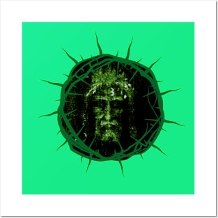 Holy Face of Christ Encircled by The Crown of Thorns Posters and Art